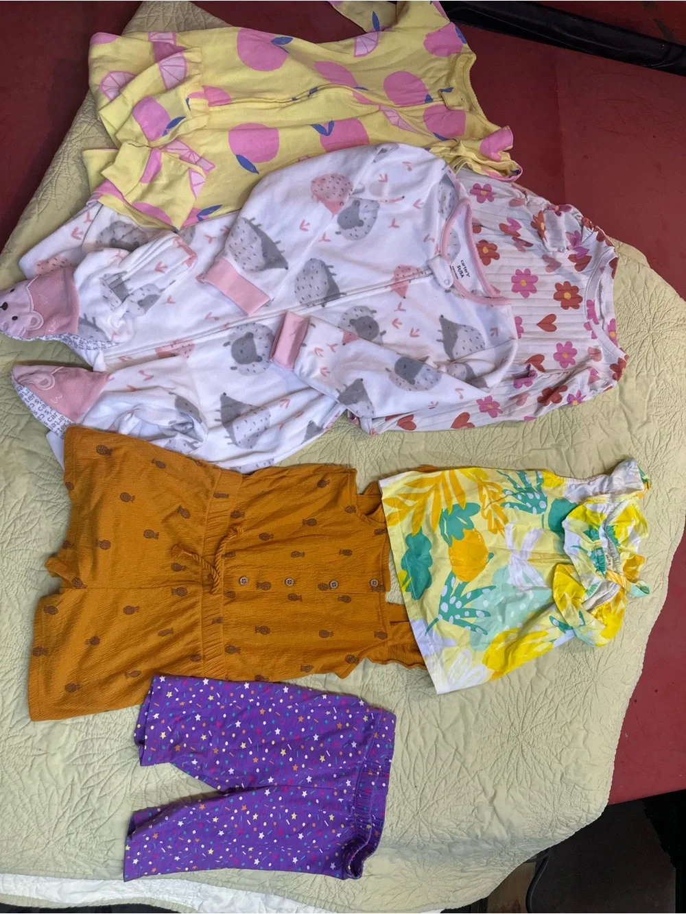 Cat & Jack Pink, Yellow, White, Purple, Brown Girls Matching Sets